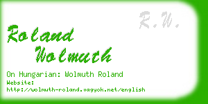 roland wolmuth business card